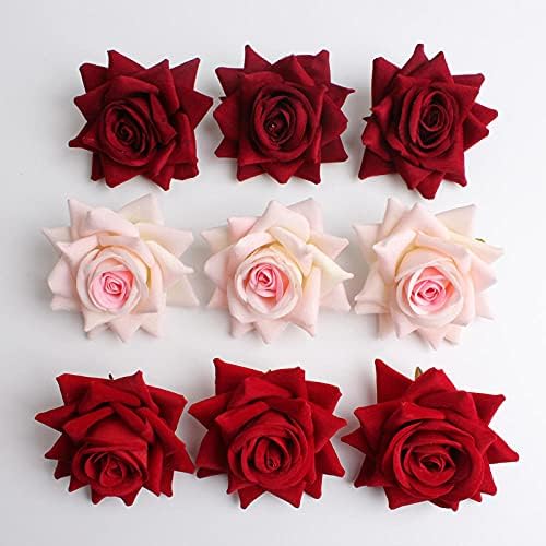 Sonze Artificial Velvet Rose 5cm 5PCS for Home Decor