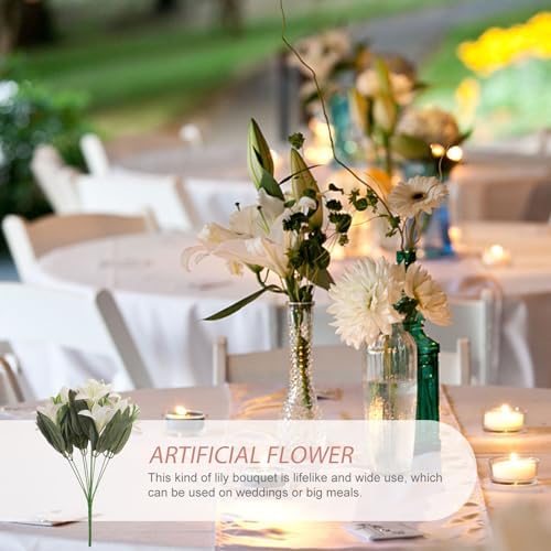 BESTOYARD Lifelike Artificial Lily Bouquet Wedding Decor