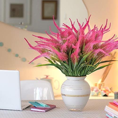 BOUGUI Artificial Fake Flowers 6 Bundles UV Resistant Decor