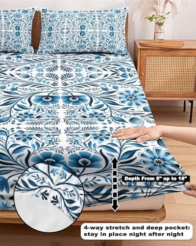 Chees D Zone Queen Fitted Sheet with Deep Pocket and 2 Pillowcases