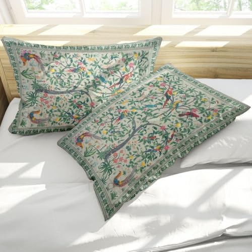 Rustic Floral Pillow Protectors Set of 2 with Zipper