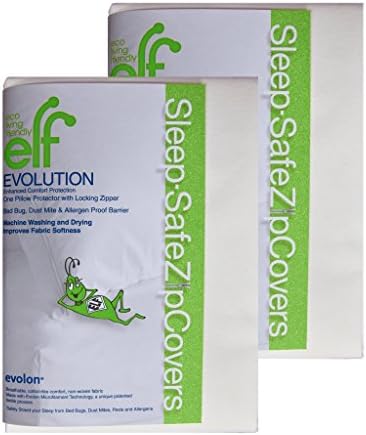 Evolon Pillow Protector 2 Pack King Size Zippered Encasement