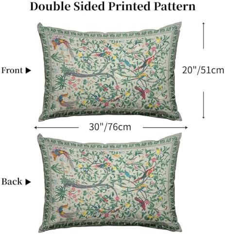 Rustic Floral Pillow Protectors Set of 2 with Zipper