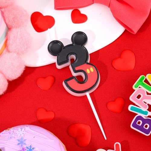 Red Number 3 Mouse Birthday Candle - 37x67cm
