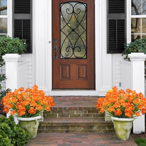 Krissing 8 Pcs Fall Artificial Flowers for Outdoors 1
