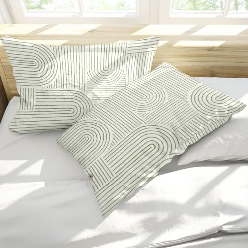 Abstract Pillow Protectors with Zipper - Set of 2