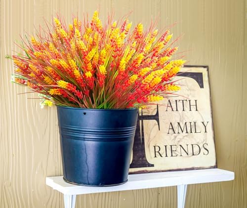 Thinktral Artificial Fall Flowers Outdoor 18 Pcs UV Resistant