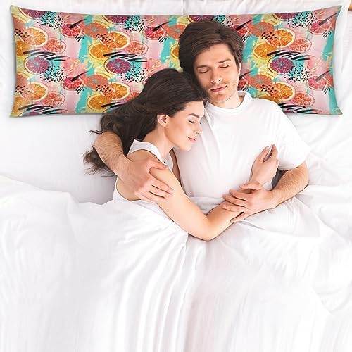 Aglebo Orange Satin Body Pillowcase Cover
