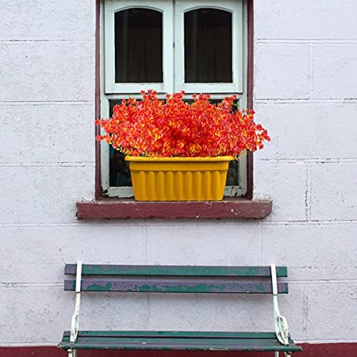 URSTOUD 10PCS Artificial Eucalyptus Plants Fall Red 1