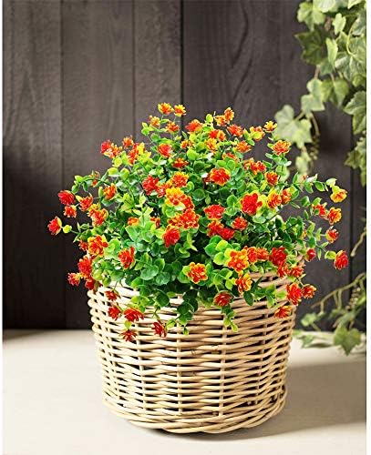 YOSICHY Artificial Flowers 6 Bundles UV Resistant Outdoor Decor