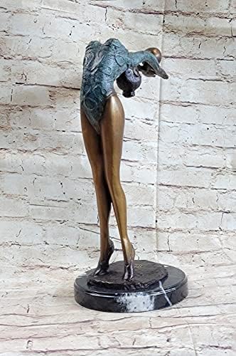 Limited Edition Floor Kid Gymnast Bronze Sculpture on Marble Base