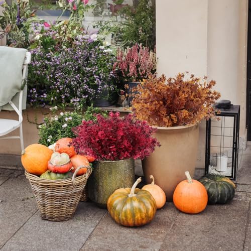 12Pcs Artificial Faux Flowers for Home Outdoor Decoration