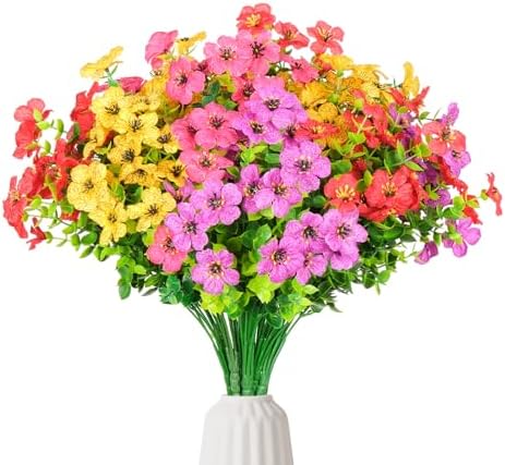 12 Bundles Artificial Daisy Eucalyptus Flowers