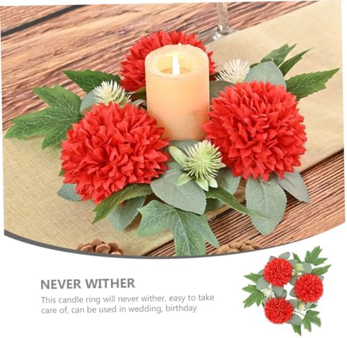 MAGICLULU Artificial Flower Candle Ring Wreath 1