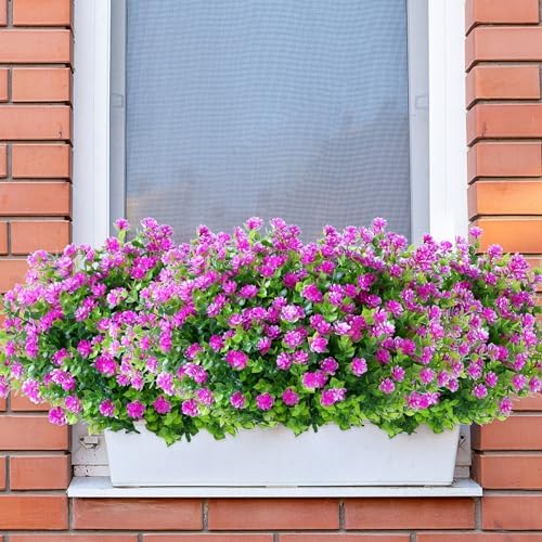SITUMEIZI 8-Pack Artificial Flowers Fuchsia UV Resistant