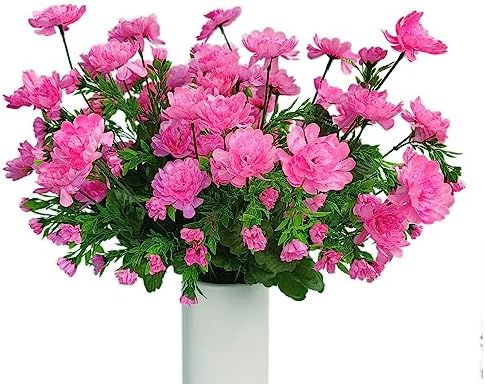 Pack of 4 Artificial Gerbera Daisy Bushes Pink