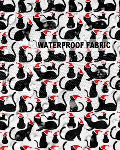 Waterproof Pillow Protector 2 Pack with Black Cat Christmas Hat Design