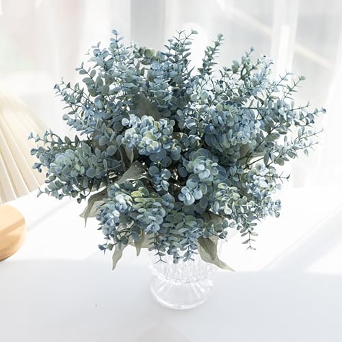 3PCS Artificial Eucalyptus Plants with Vase for Home Decor