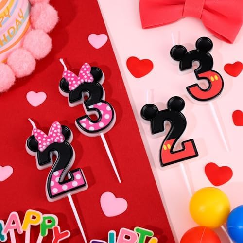 Red Number 3 Mouse Birthday Candle - 37x67cm