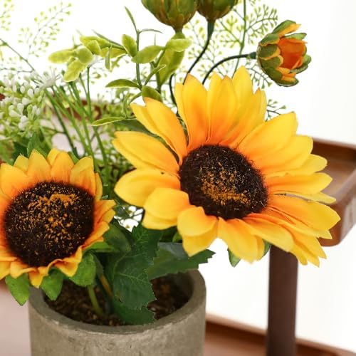 ucky Artificial Sunflower Set of 2 for Home Decoration