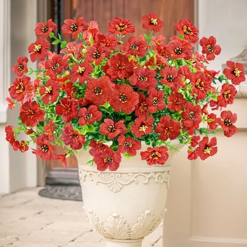 Agusbagli 10 Bundle Artificial Daisy Flowers Outdoor UV Resistant Fake Flowers