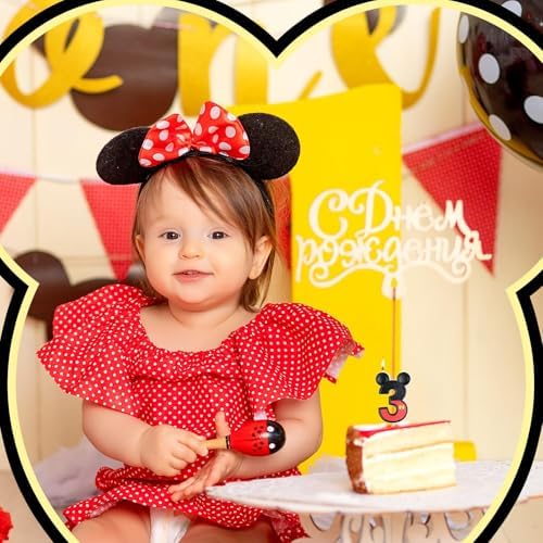Red Number 3 Mouse Birthday Candle - 37x67cm