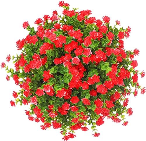 Momkids Artificial Plants Outdoor 10pcs UV Resistant Faux Greenery