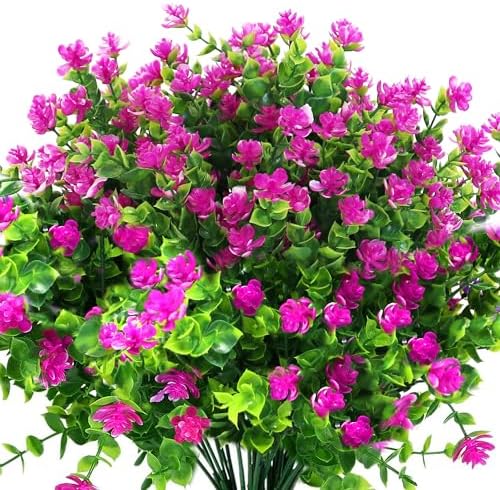 Faux Fuchsia Artificial Flowers 8 Bundles Outdoor Decor