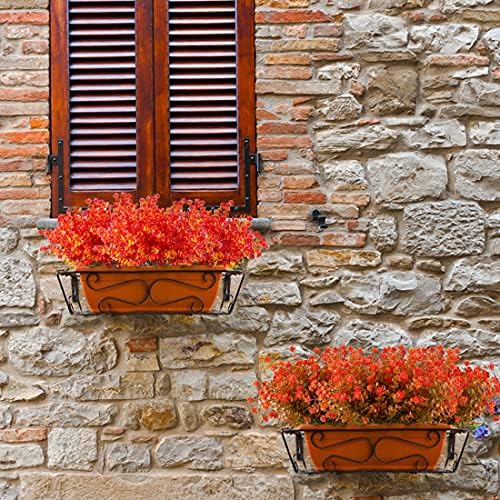URSTOUD 10PCS Artificial Eucalyptus Plants Fall Red 1