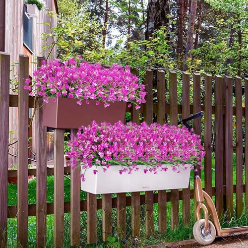Ouddy Decor 24 Bundle Artificial Flowers Fuchsia