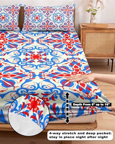 Chees D Zone Queen Fitted Sheet with Deep Pocket and Pillowcases