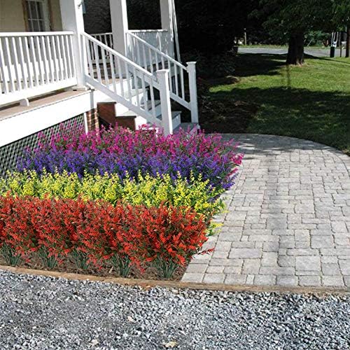 KLEMOO Artificial Lavender Flowers 6PCS Lifelike UV Resistant Decor