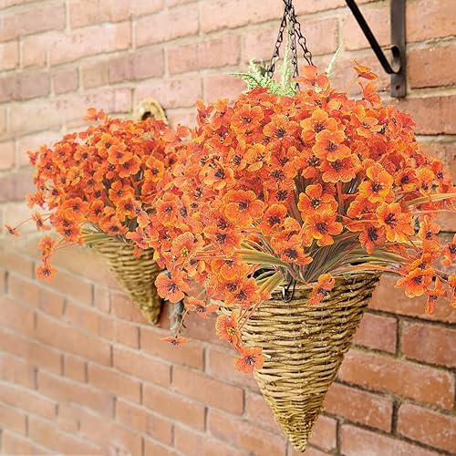 Fall Red Artificial Flowers Bouquet 20 Bundles