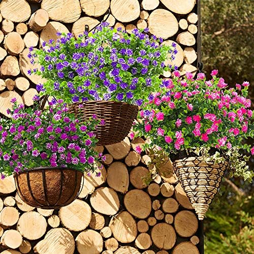 Grunyia Artificial Flowers Fake Outdoor Pink Decor
