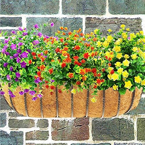 YOSICHY Artificial Flowers 6 Bundles UV Resistant Outdoor Decor