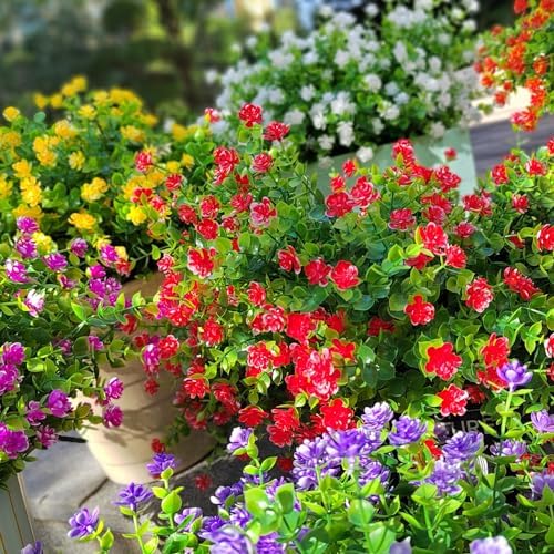 Grunyia 12 Bundle Artificial Flowers for Outdoor Use