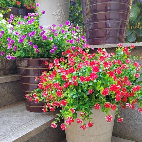 Grunyia 12 Bundle Artificial Flowers for Outdoor Use