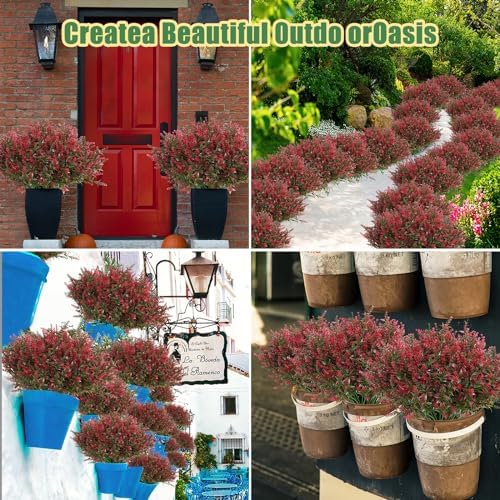 JIFTOK Artificial Lavender Flowers 24Pcs Red