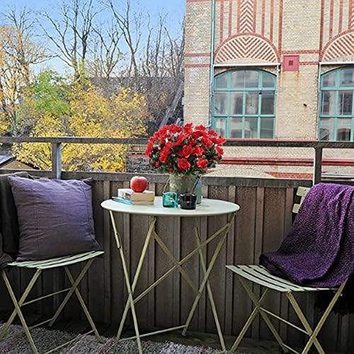GTIDEA 8pcs Red Artificial Geraniums for Outdoor Decor