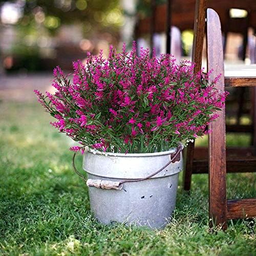 24 Bundles Artificial Lavender Flowers UV Resistant Faux Plants
