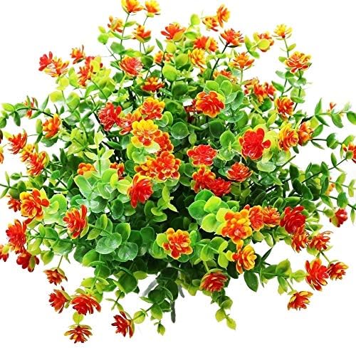 YOSICHY Artificial Flowers 6 Bundles UV Resistant Outdoor Decor