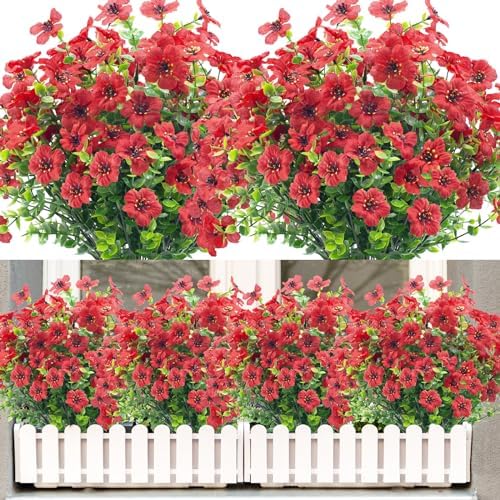 NOV FIRE 20 Bundles Artificial Flowers Red