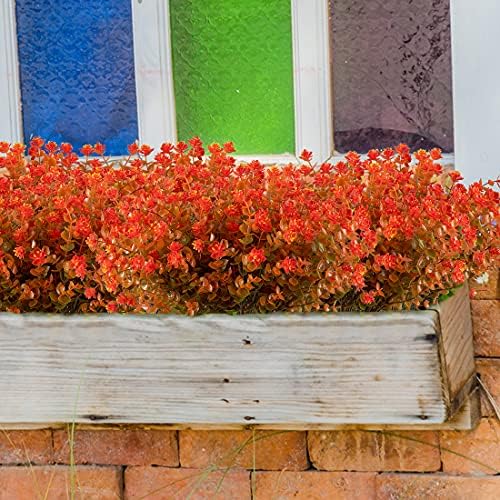 URSTOUD 24PCS Artificial Eucalyptus Plants Fall Orange