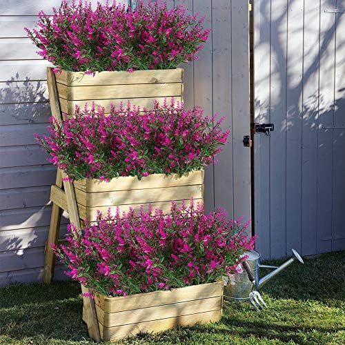 24 Bundles Artificial Lavender Flowers UV Resistant Faux Plants