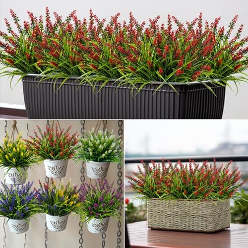 Nigirior Artificial Flowers for Outdoor 24 Bundles UV Resistant