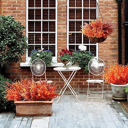 18PCS Artificial Fall Flowers for Garden and Home Decor