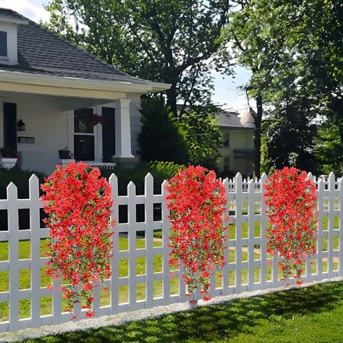 Hrobek Artificial Hanging Flowers Red Spring Decor