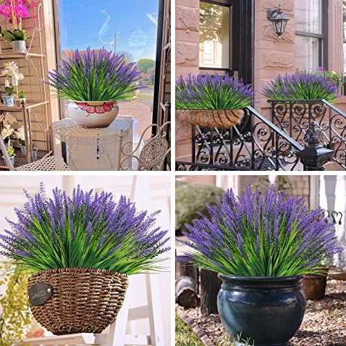 Dremisland Artificial Flowers 8PCS Purple Outdoor Decor