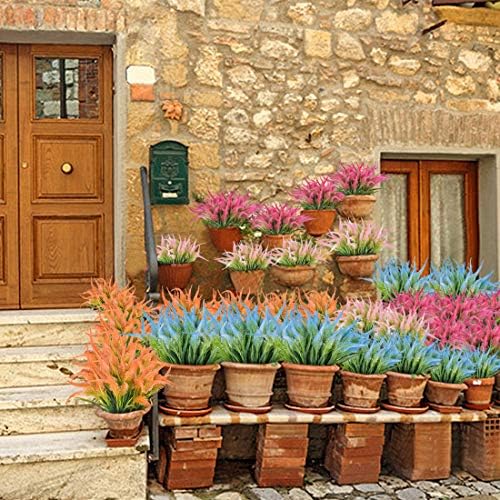 BOUGUI Artificial Fake Flowers 6 Bundles UV Resistant Decor