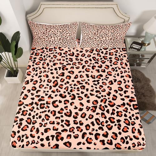 Castle Fairy Leopard Print Twin Fitted Sheet Set